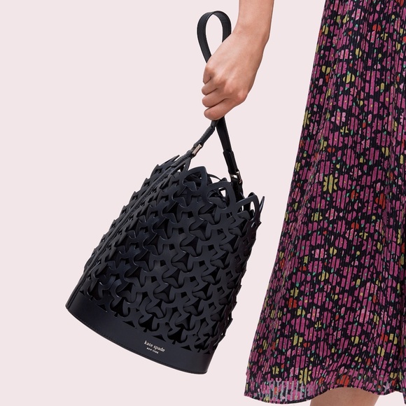 Kate Spade Black Medium Dorie Leather Bucket Bag - Picture 1 of 7